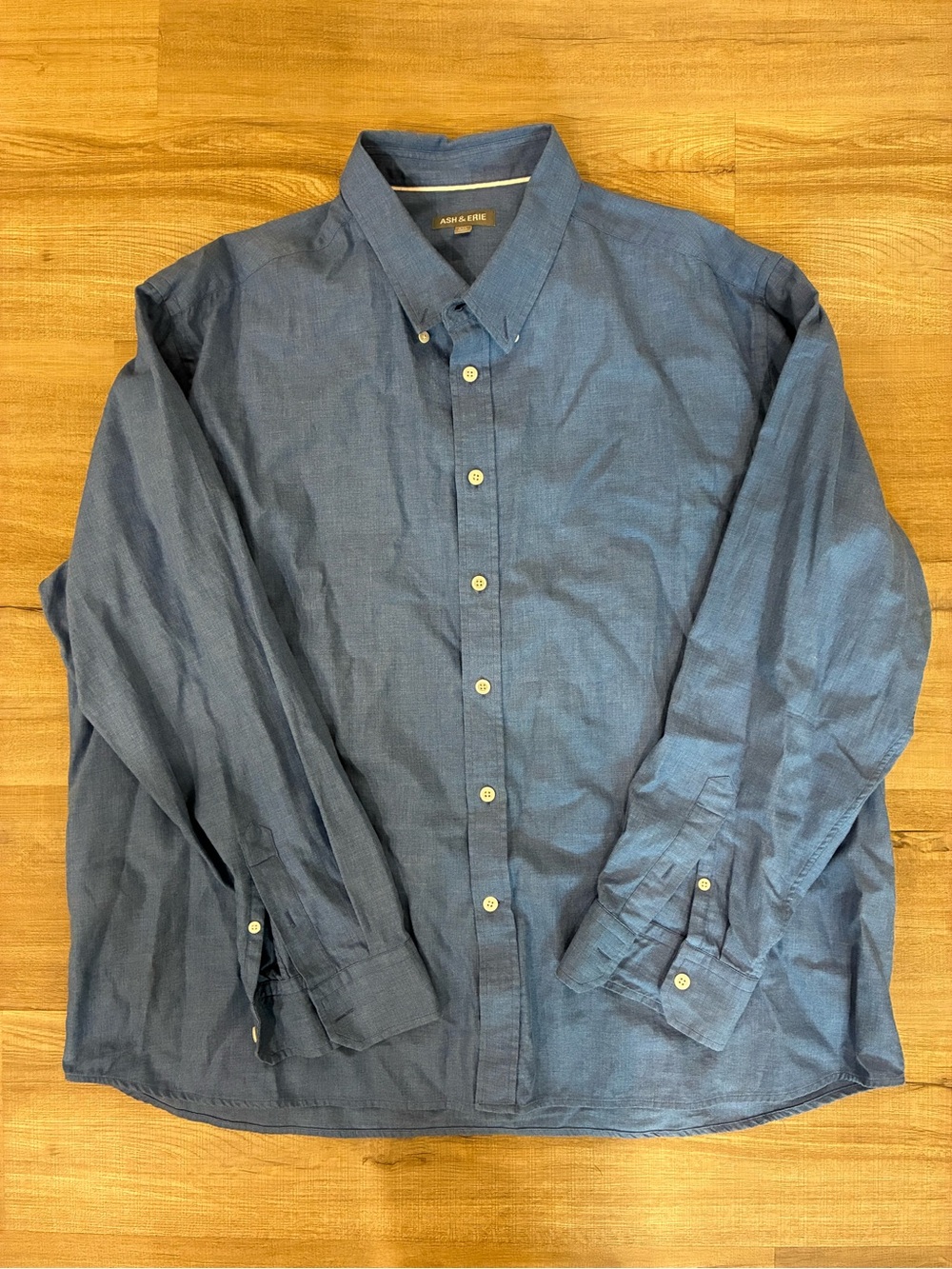 Ash & Erie Casual Blue Button-Down Shirt  XXL 2 XL
